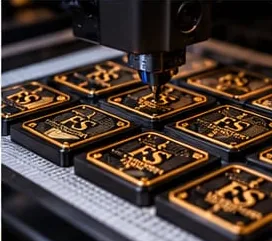 Placas personalizadas con logotipo fabricadas en 3D